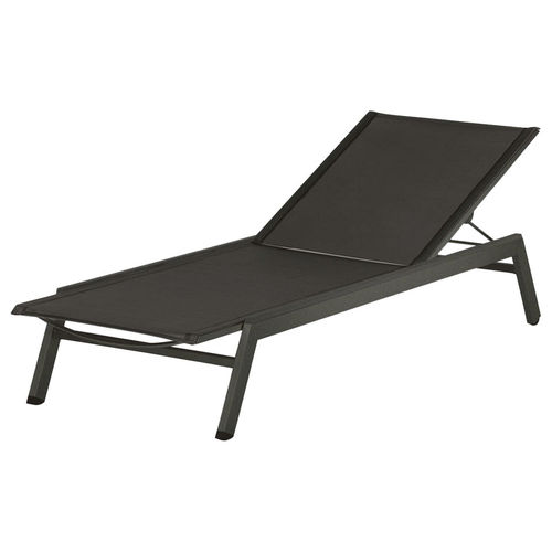 Contemporary sun lounger - Equinox - Barlow Tyrie - Textilene® / powder coated stainless steel / commercial