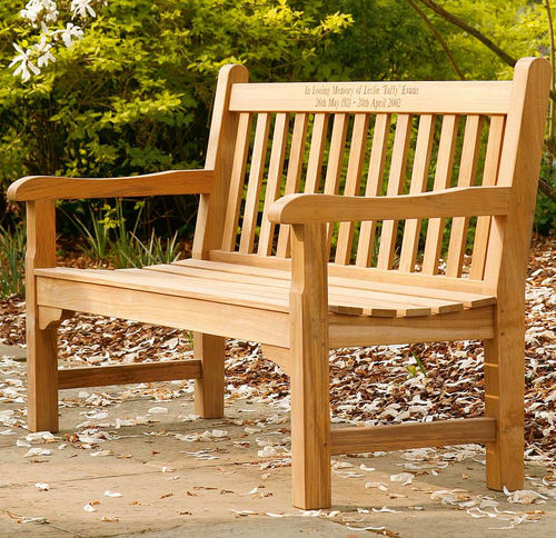 Traditional garden bench - Glenham  - Barlow Tyrie - teak / with backrest / with armrests