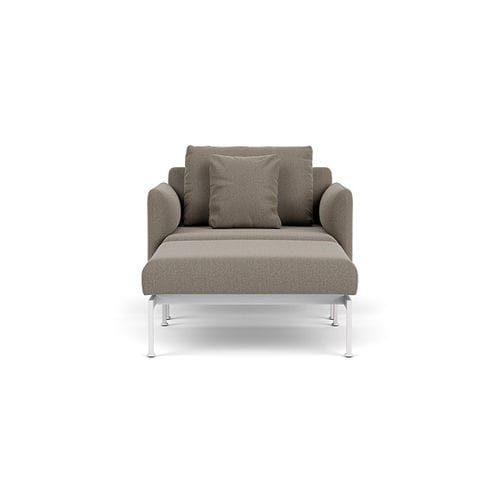 Contemporary armchair - Layout - Barlow Tyrie - Sunbrella® / stainless steel / with removable cushion