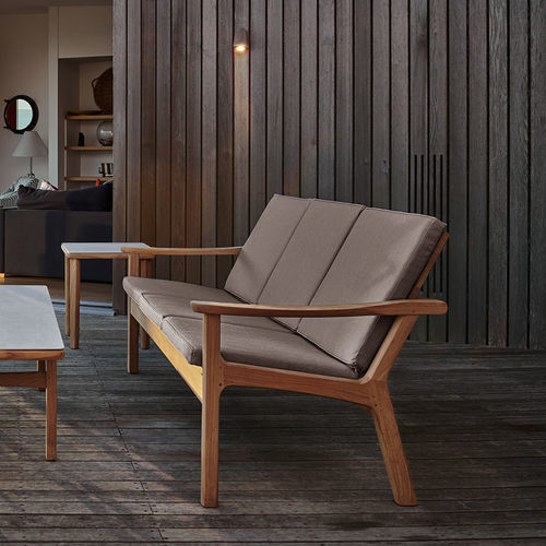 Contemporary sofa - Monterey  - Barlow Tyrie - outdoor / teak / with removable cushion