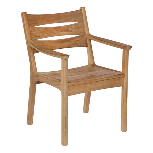 Contemporary dining chair - Monterey - Barlow Tyrie - outdoor / teak / teak base