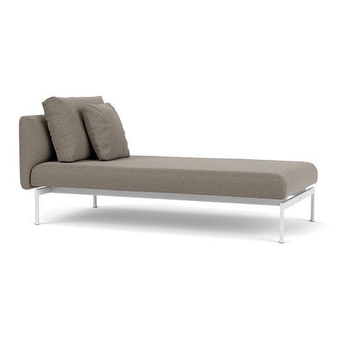 Contemporary daybed - Layout  - Barlow Tyrie - Sunbrella® / stainless steel / stainless steel base