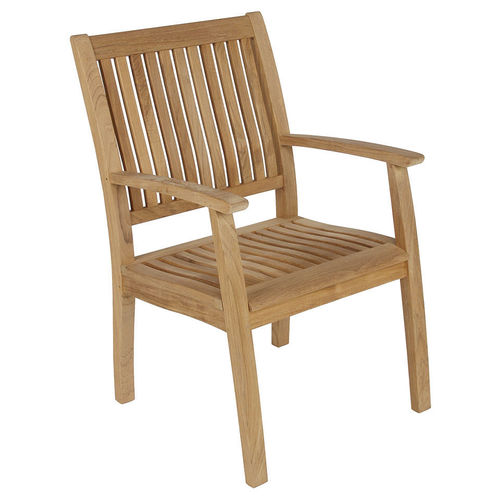Contemporary dining chair - Monaco - Barlow Tyrie - outdoor / teak / teak base