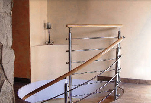 Wooden handrail - AALCO METALS LIMITED - stainless steel