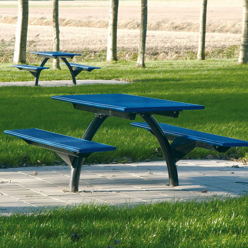 Contemporary picnic table - DELTA - VelopA - wooden / metal / rectangular