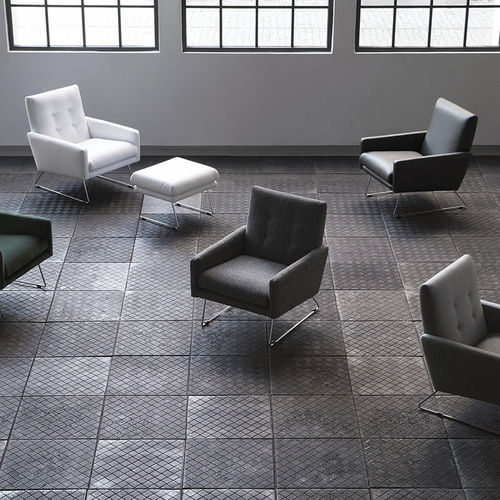 Contemporary armchair - MAX - SITS Sp. z o.o. - leather / fabric / metal