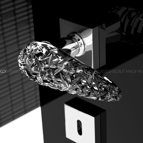 Door handle Ice Home GLASS DESIGN Srl brass / crystal / contemporary