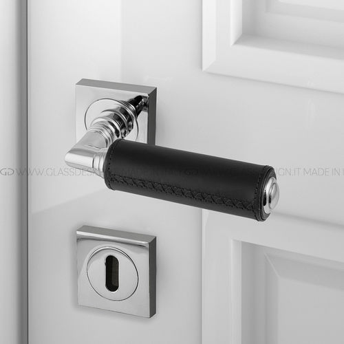 Door handle - Kikka Cuoio Home - GLASS DESIGN Srl - brass / leather / contemporary