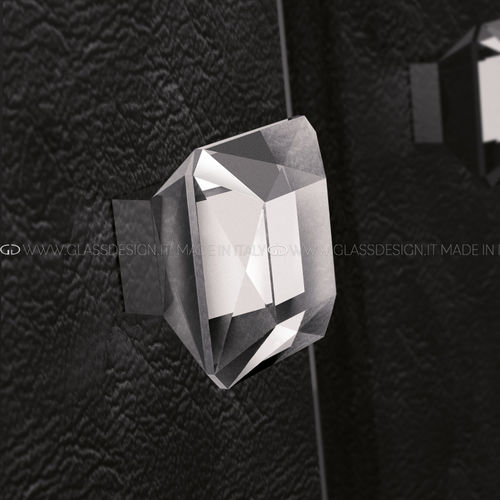 Contemporary door knob - Diamond Pull 75 - GLASS DESIGN Srl - brass / crystal