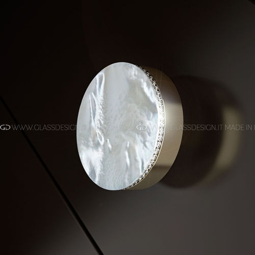 Contemporary furniture knob - Perla Lux - GLASS DESIGN Srl - brass / mother-of-pearl / Swarovski® crystal