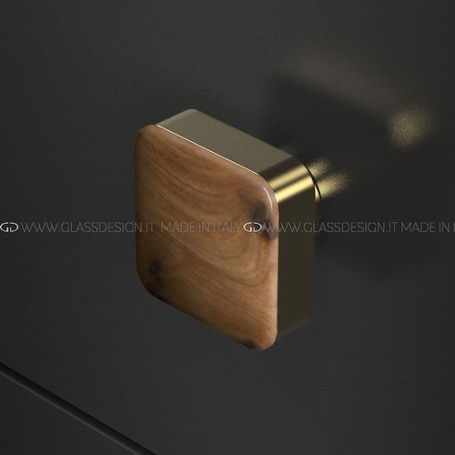 Contemporary furniture knob - Wood  - GLASS DESIGN Srl - brass / wooden