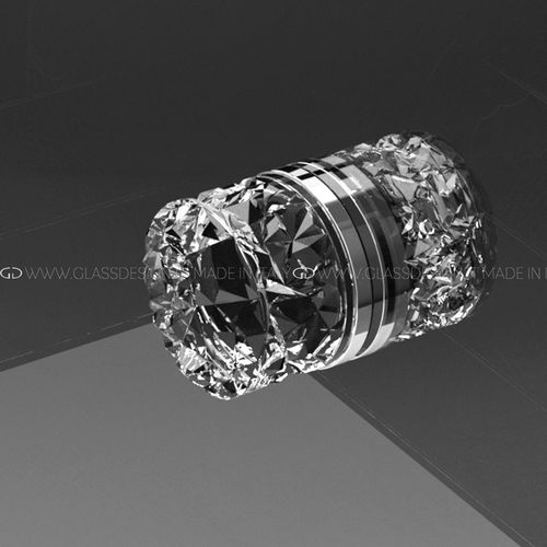 Traditional furniture knob - Mirage - GLASS DESIGN Srl - brass / crystal