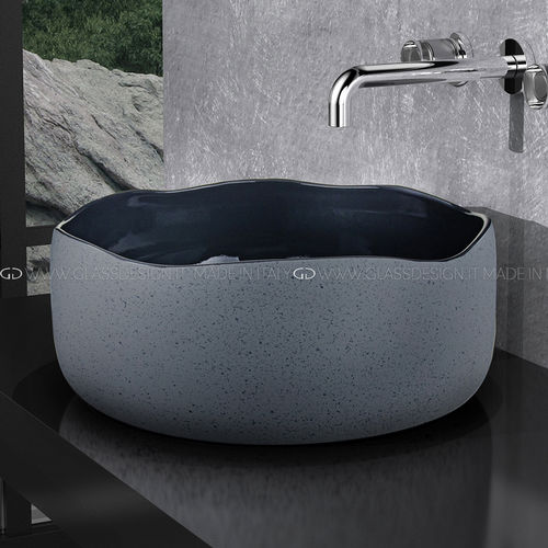 Countertop washbasin - MODE CLASSIC - GLASS DESIGN Srl - ceramic / handmade / round