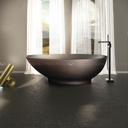 Oval bathtub KOOL STYLE GLASS DESIGN Srl freestanding / for homes