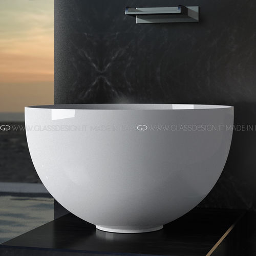 Countertop washbasin - Cocoon Materic/Cocoon Metal - GLASS DESIGN Srl - VetroFreddo® / round / without hole