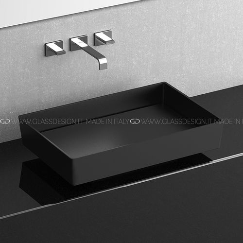 Undercounter washbasin - Blade Vision - GLASS DESIGN Srl - Pert® / rectangular / without hole