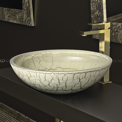 Countertop washbasin - Kalahari 30/40/44 - GLASS DESIGN Srl - glass / round / without hole