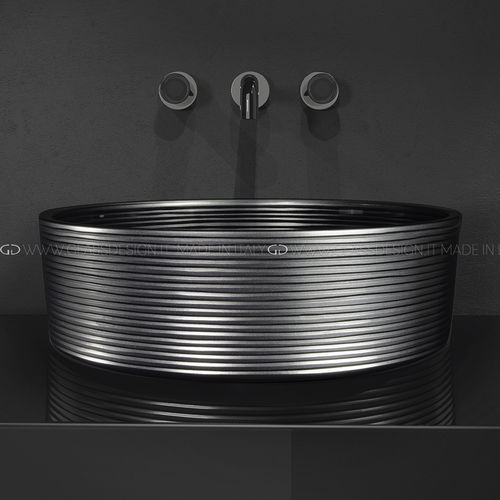 Countertop washbasin - Line Katino - GLASS DESIGN Srl - glass / circular / without hole