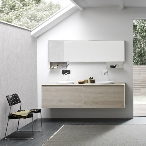 Contemporary bathroom - COMPOSIZIONE 105 - AZZURRA ARREDOBAGNO - ceramic / wooden / melamine
