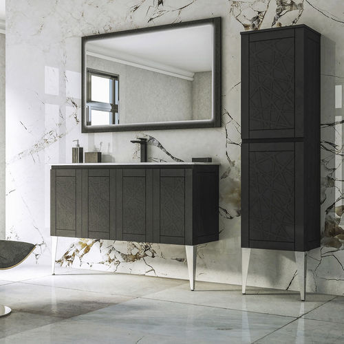 Wall-hung washbasin cabinet - AMERICA - BADEN HAUS - chrome / classic / with door