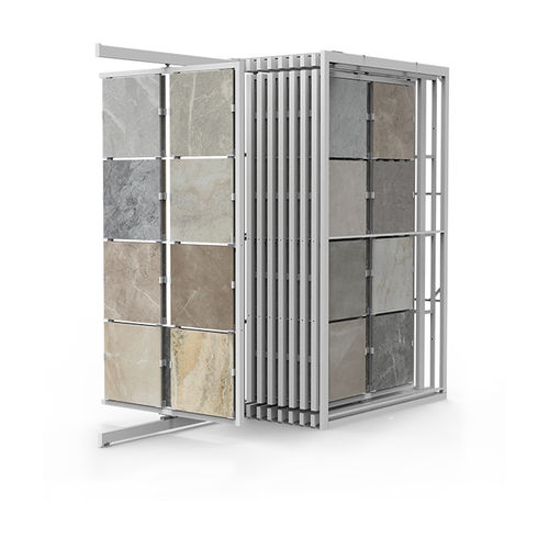 Metal tile display rack - BR001M - BORA CELIK - one-sided / with silding panel / for shop