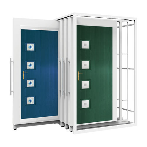 Door display rack - BR703A - BORA CELIK - metal / one-sided / with silding panel
