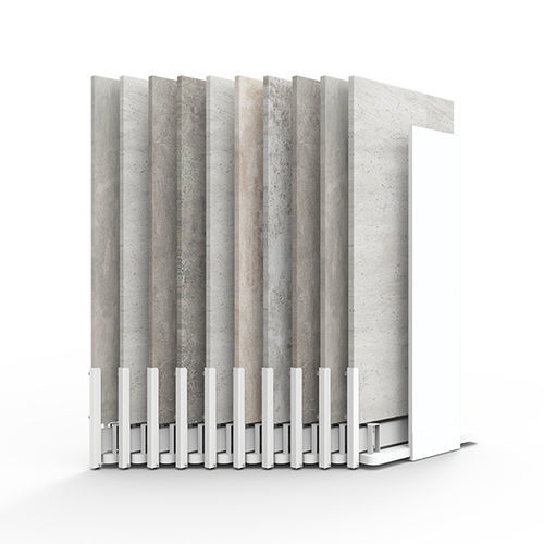 Metal tile display rack - BX098T - BORA CELIK - one-sided / with silding panel / for shop
