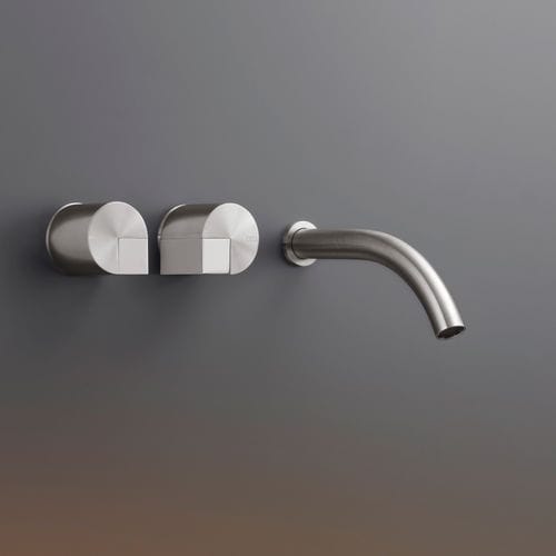 Double-handle washbasin mixer tap - DET21 - CEADESIGN - wall-mounted / built-in / stainless steel