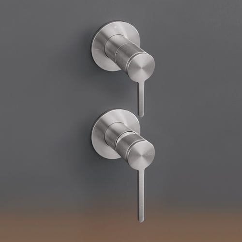 Double-handle shower mixer tap - INV78 - CEADESIGN - wall-mounted / stainless steel / bathroom