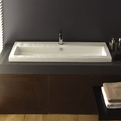 Built-in washbasin - SERIE 40 SERIES - CERAMICA TECLA - ceramic / rectangular / contemporary