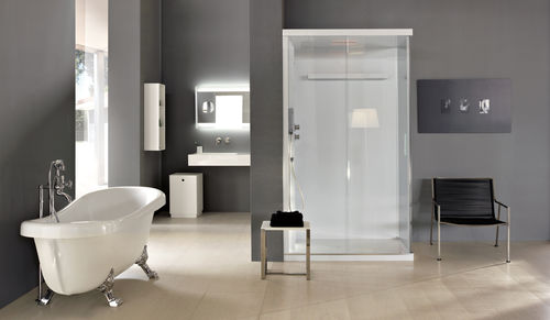 Multi-function shower cubicle - MYWATER-01 - COLACRIL - glass / with hinged door / rectangular