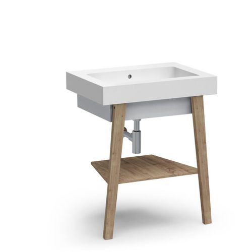 Wooden washbasin stand - ALAQUA - COLAVENE - ceramic