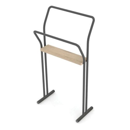 2-bar towel rack - GONGOLO - COLAVENE - floor-standing / steel / wooden