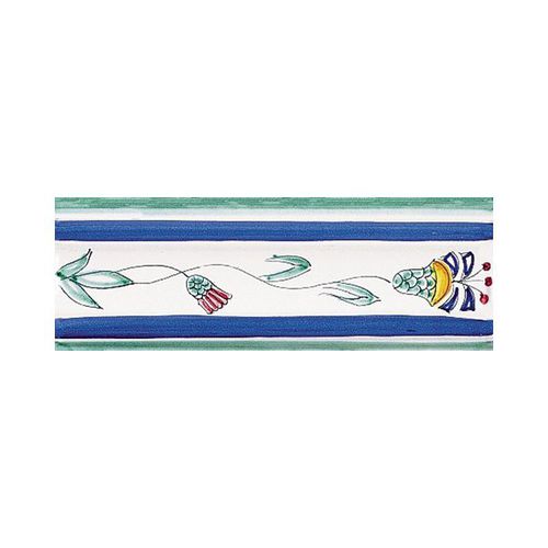 Ceramic listello - FIORE STILIZZATO - DE MAIO FRANCESCO - handmade