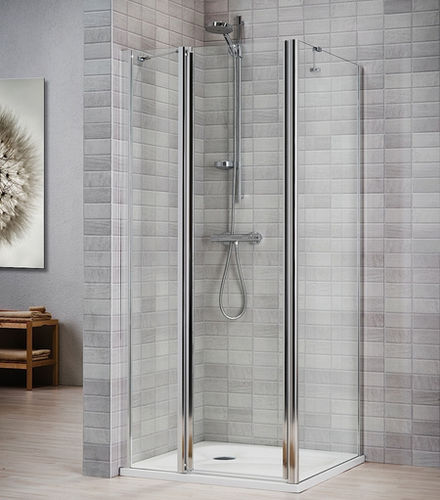 Swing shower screen - VELA 2000: V6TWL , V6S - DUKA - corner