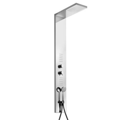 Stainless steel shower column - COL2 - GEDA - wall-mounted / contemporary / with hand shower