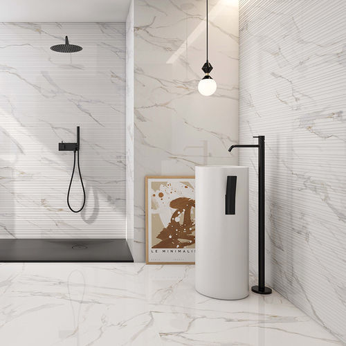 Porcelain stoneware tile - AURORA - GEOTILES - high-gloss / textured / indoor
