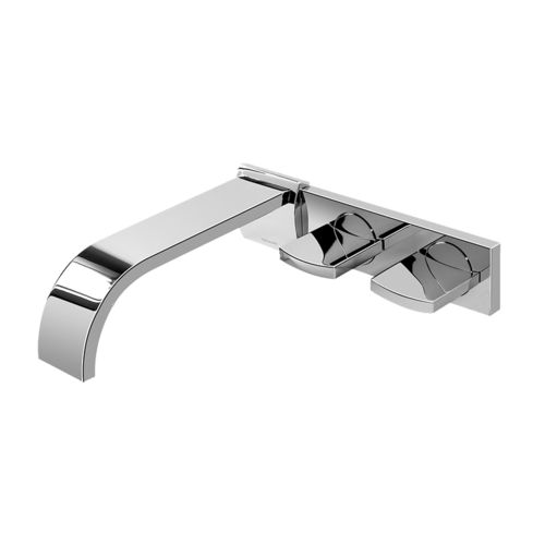 Double-handle washbasin mixer tap - E-1830-C14W-T - GRAFF - wall-mounted / chromed metal / bathroom