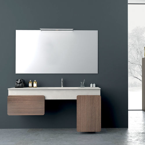 Wall-hung washbasin cabinet - LAUNDRY - Freddi by Ivab - wooden / contemporary / with door