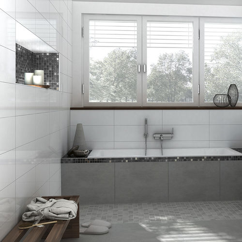 Porcelain stoneware tile - FRESH : LIGHT GRAY - JASBA MOSAIK - matte / bathroom / wall