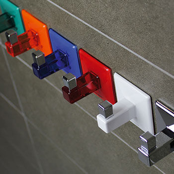 Contemporary coat hook - TILDA - KOH-I-NOOR - chrome-plated brass / ABS / individual
