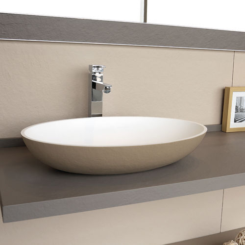 Countertop washbasin - ON-TOP - ACQUABELLA - composite / slate / bicolor