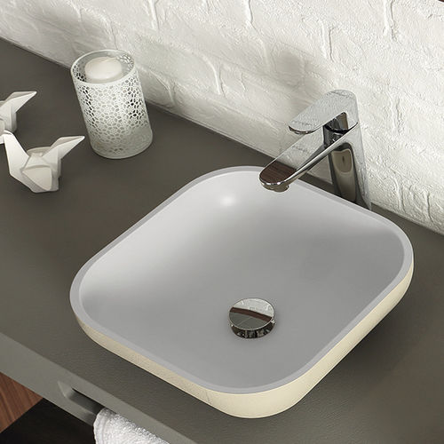 Countertop washbasin - ON-TOP - ACQUABELLA - composite / slate / bicolor