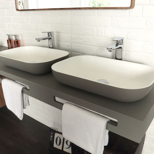 Countertop washbasin - ON-TOP - ACQUABELLA - composite / slate / bicolor