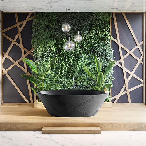 Oval bathtub - OPAL QUIZ - ACQUABELLA - free-standing / for homes / Solid Surface