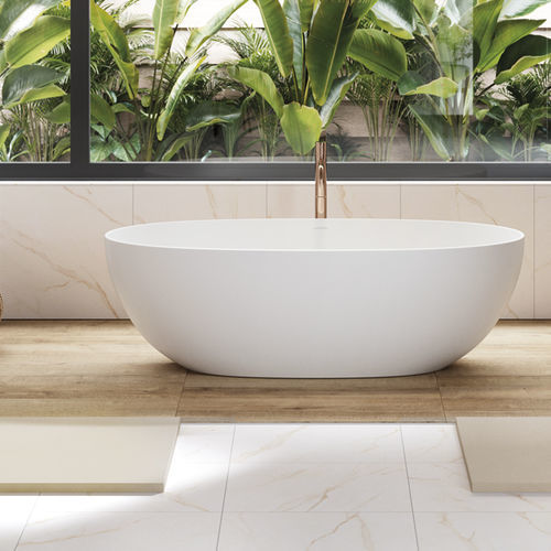 Oval bathtub - LECH - ACQUABELLA - freestanding / for homes / composite