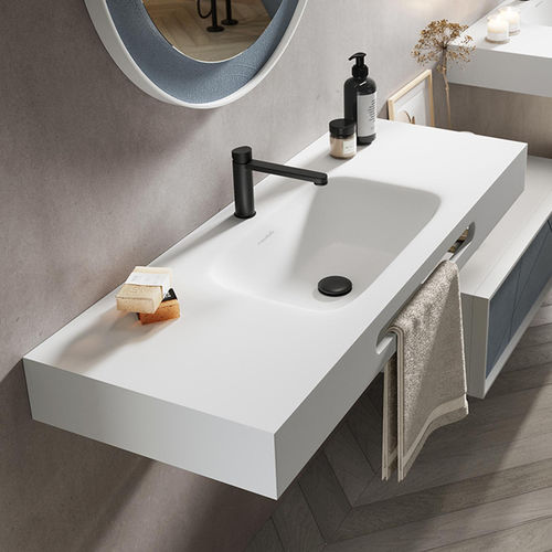Solid Surface vanity top - MOIWA - ACQUABELLA - with towel rack