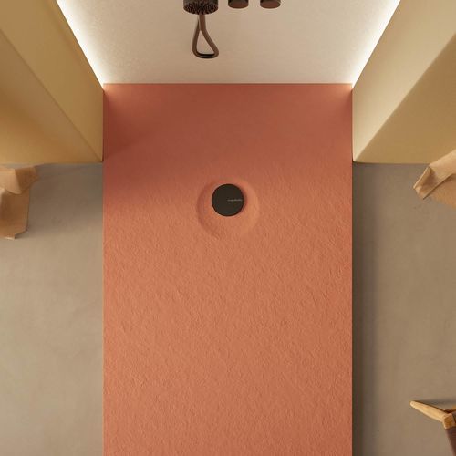 Rectangular shower base - LIVO SLATE - ACQUABELLA - extra-flat / polyurethane / stainless steel