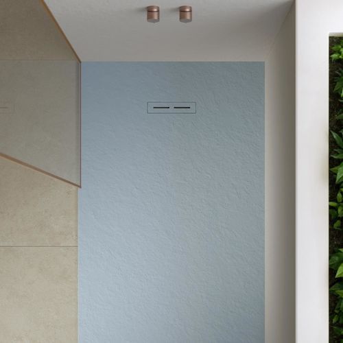 Rectangular shower base - ALMA SLATE - ACQUABELLA - extra-flat / flush / resin