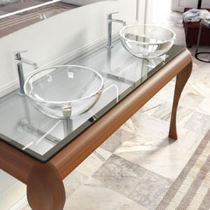Countertop washbasin - GAUDI AIR 02 - LASAIDEA - glass / round / without hole